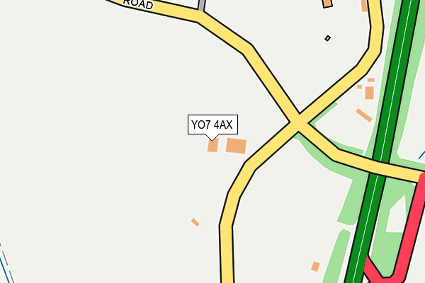 YO7 4AX map - OS OpenMap – Local (Ordnance Survey)