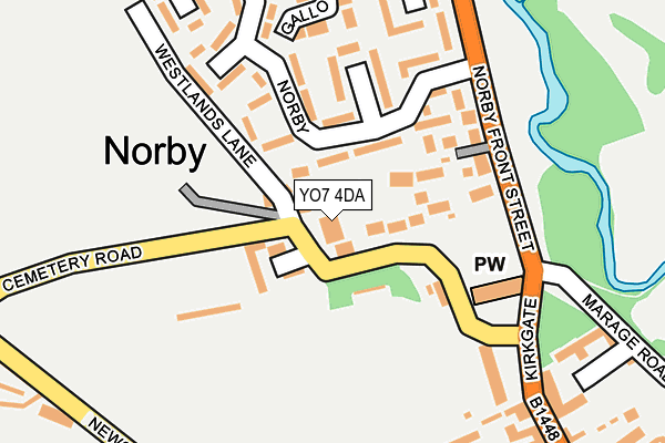 YO7 4DA map - OS OpenMap – Local (Ordnance Survey)