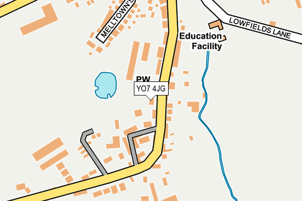 YO7 4JG map - OS OpenMap – Local (Ordnance Survey)