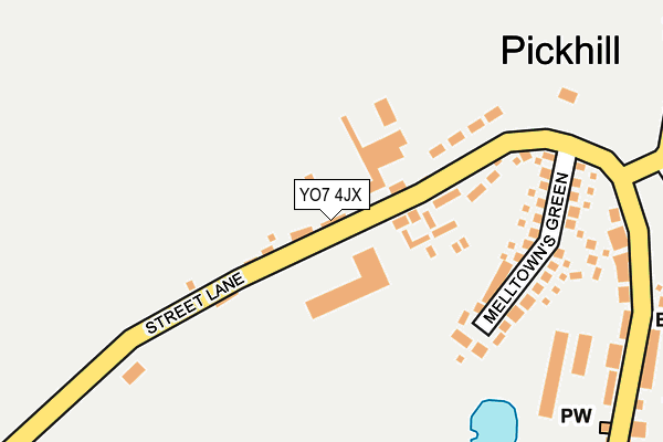 YO7 4JX map - OS OpenMap – Local (Ordnance Survey)
