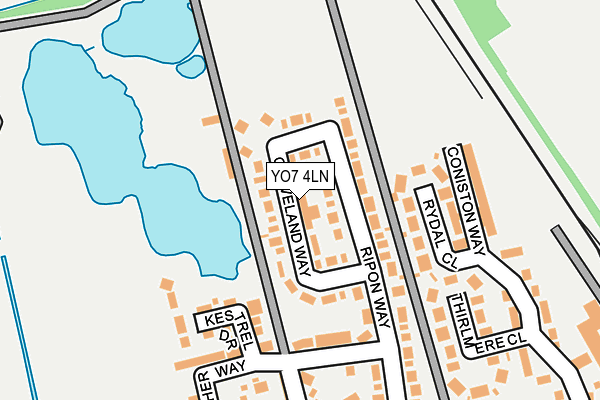 YO7 4LN map - OS OpenMap – Local (Ordnance Survey)