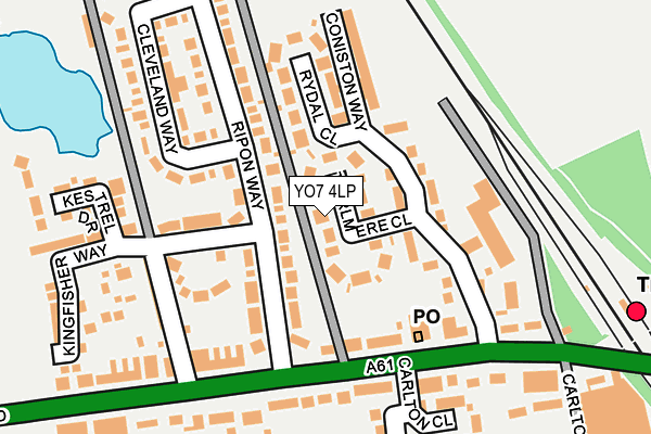 YO7 4LP map - OS OpenMap – Local (Ordnance Survey)