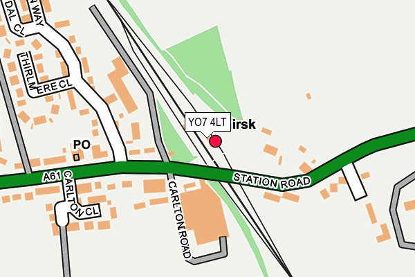 YO7 4LT map - OS OpenMap – Local (Ordnance Survey)
