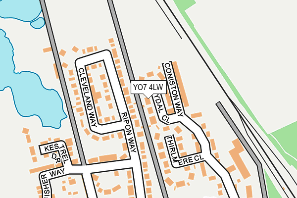 YO7 4LW map - OS OpenMap – Local (Ordnance Survey)
