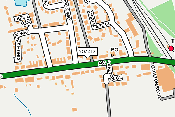YO7 4LX map - OS OpenMap – Local (Ordnance Survey)