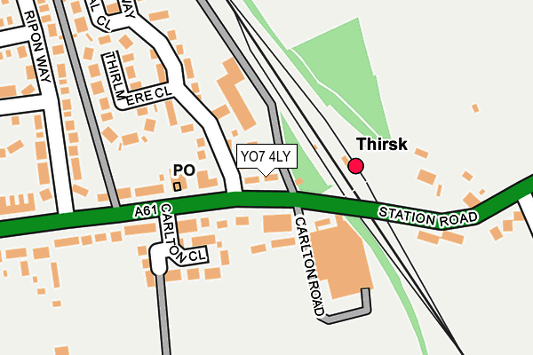 YO7 4LY map - OS OpenMap – Local (Ordnance Survey)