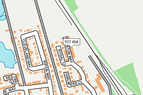 YO7 4NA map - OS OpenMap – Local (Ordnance Survey)