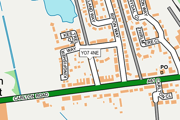 YO7 4NE map - OS OpenMap – Local (Ordnance Survey)