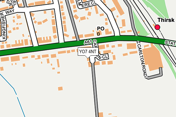 YO7 4NT map - OS OpenMap – Local (Ordnance Survey)