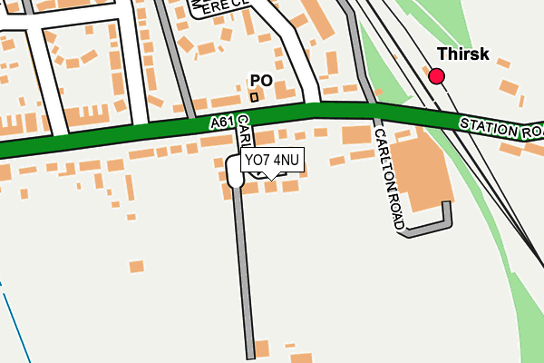 YO7 4NU map - OS OpenMap – Local (Ordnance Survey)