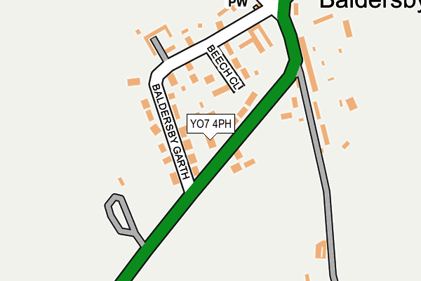 YO7 4PH map - OS OpenMap – Local (Ordnance Survey)