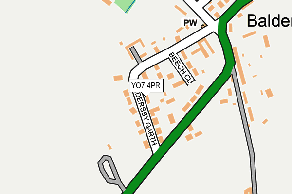 YO7 4PR map - OS OpenMap – Local (Ordnance Survey)