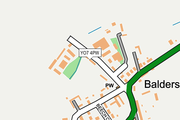 YO7 4PW map - OS OpenMap – Local (Ordnance Survey)