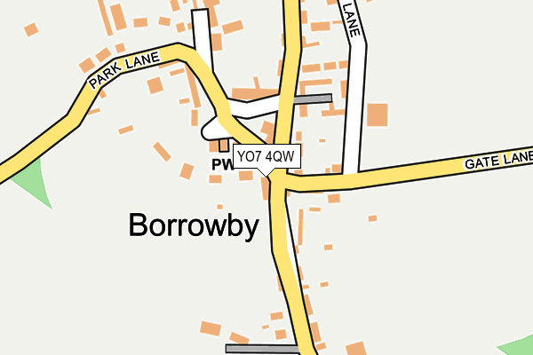 YO7 4QW map - OS OpenMap – Local (Ordnance Survey)