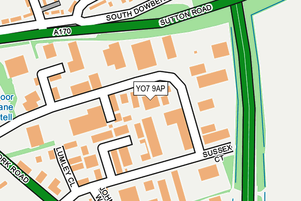 YO7 9AP map - OS OpenMap – Local (Ordnance Survey)