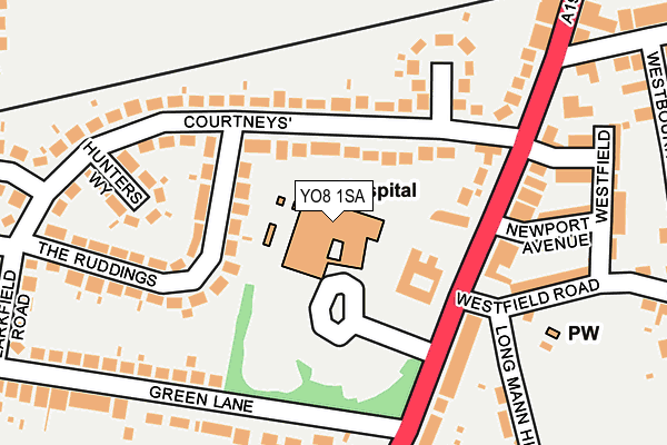 YO8 1SA map - OS OpenMap – Local (Ordnance Survey)