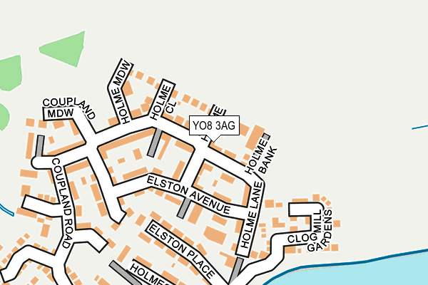 YO8 3AG map - OS OpenMap – Local (Ordnance Survey)