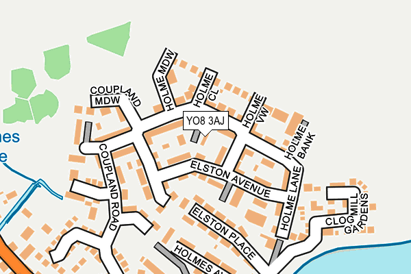 YO8 3AJ map - OS OpenMap – Local (Ordnance Survey)