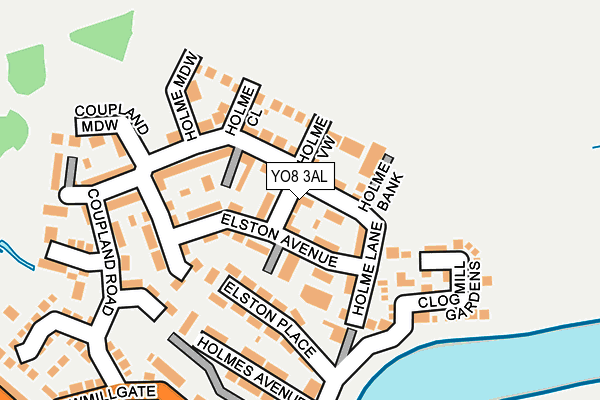 YO8 3AL map - OS OpenMap – Local (Ordnance Survey)