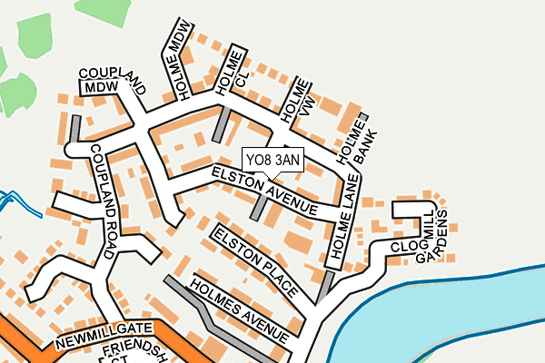 YO8 3AN map - OS OpenMap – Local (Ordnance Survey)