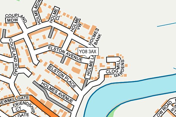 YO8 3AX map - OS OpenMap – Local (Ordnance Survey)