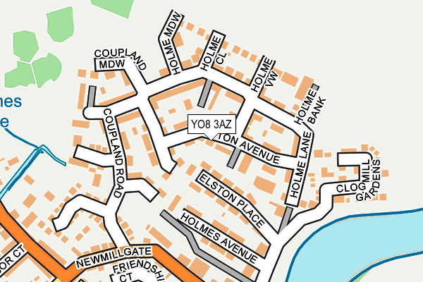 YO8 3AZ map - OS OpenMap – Local (Ordnance Survey)