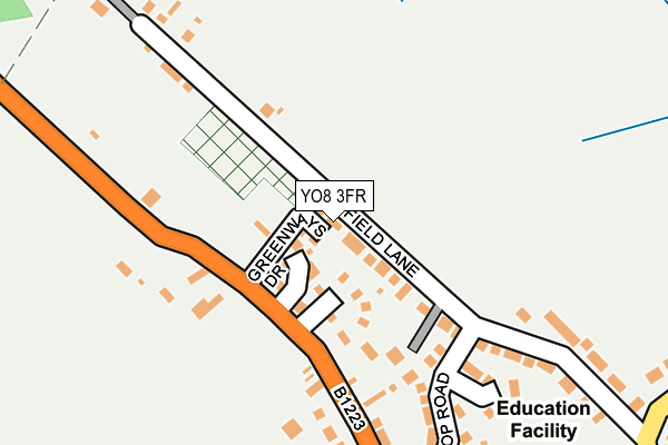 YO8 3FR map - OS OpenMap – Local (Ordnance Survey)