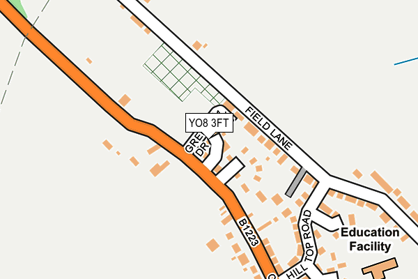 YO8 3FT map - OS OpenMap – Local (Ordnance Survey)