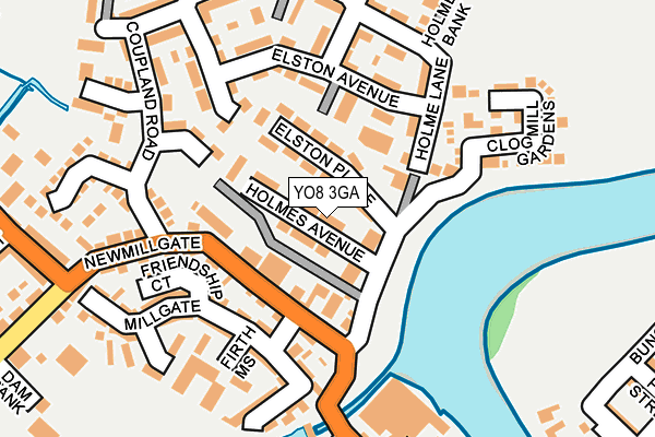 YO8 3GA map - OS OpenMap – Local (Ordnance Survey)