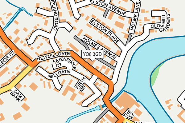 YO8 3GD map - OS OpenMap – Local (Ordnance Survey)