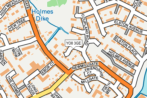 YO8 3GE map - OS OpenMap – Local (Ordnance Survey)