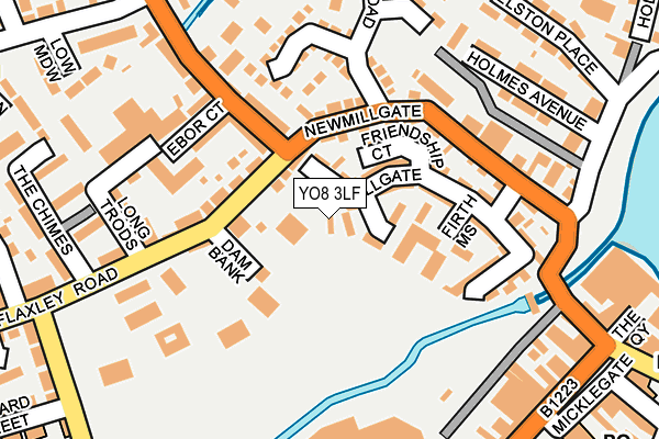 YO8 3LF map - OS OpenMap – Local (Ordnance Survey)