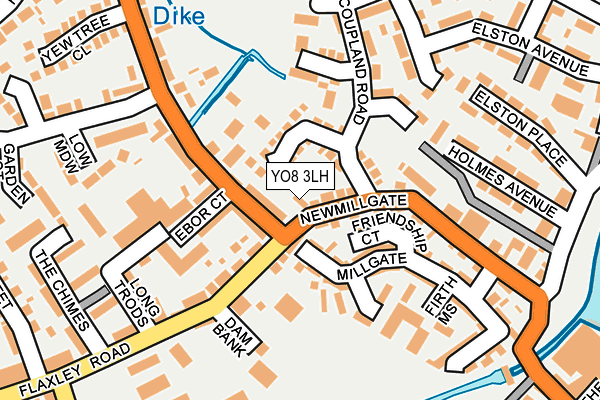 YO8 3LH map - OS OpenMap – Local (Ordnance Survey)