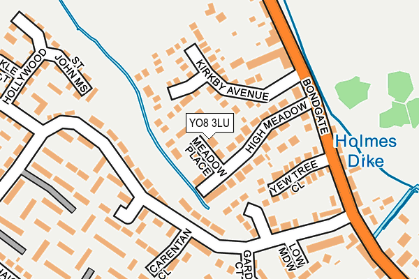 YO8 3LU map - OS OpenMap – Local (Ordnance Survey)