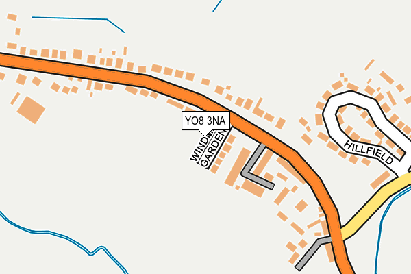 YO8 3NA map - OS OpenMap – Local (Ordnance Survey)
