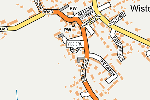 YO8 3RU map - OS OpenMap – Local (Ordnance Survey)