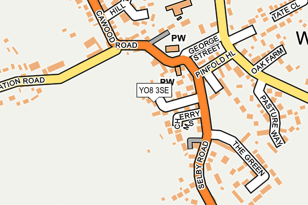 YO8 3SE map - OS OpenMap – Local (Ordnance Survey)