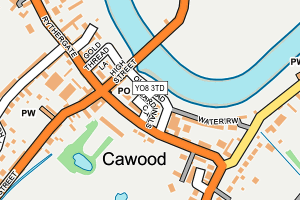 YO8 3TD map - OS OpenMap – Local (Ordnance Survey)