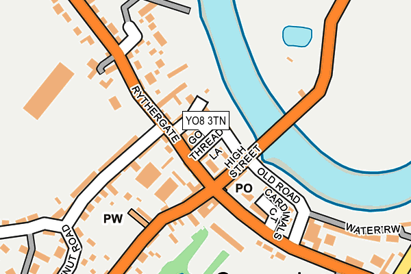 YO8 3TN map - OS OpenMap – Local (Ordnance Survey)