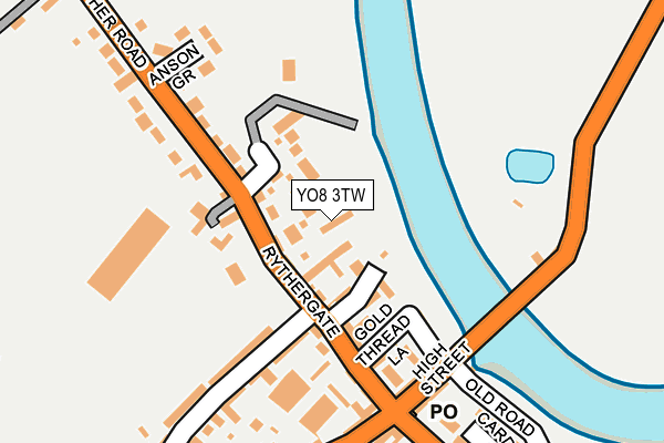 YO8 3TW map - OS OpenMap – Local (Ordnance Survey)