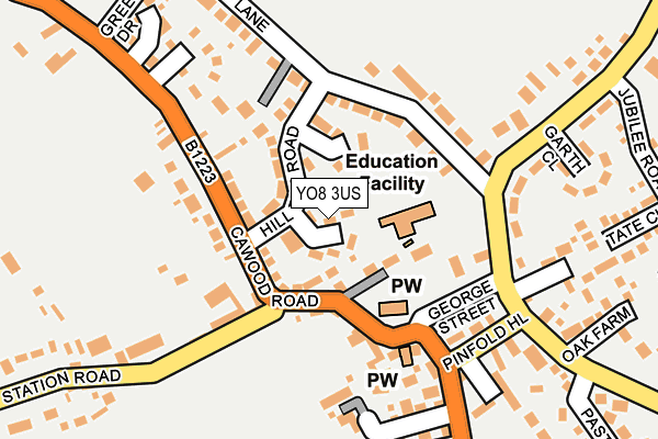 YO8 3US map - OS OpenMap – Local (Ordnance Survey)