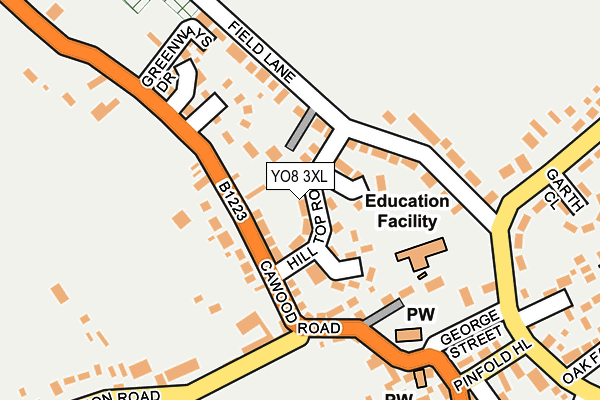 YO8 3XL map - OS OpenMap – Local (Ordnance Survey)