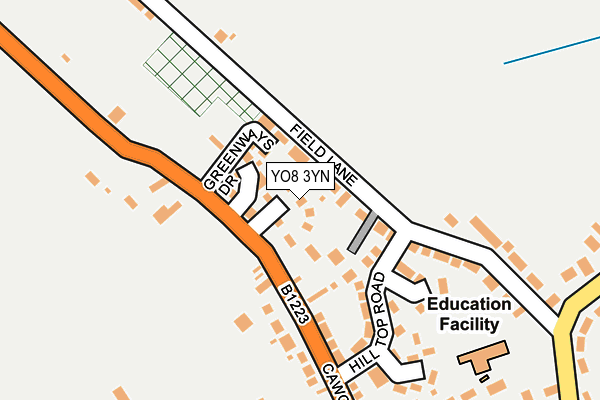 YO8 3YN map - OS OpenMap – Local (Ordnance Survey)