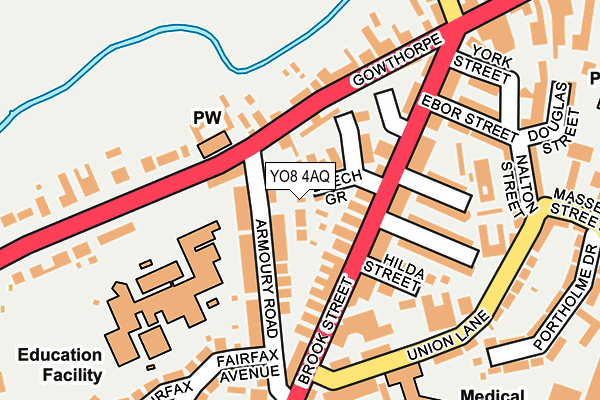 YO8 4AQ map - OS OpenMap – Local (Ordnance Survey)