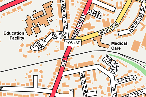 YO8 4AT map - OS OpenMap – Local (Ordnance Survey)