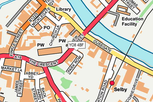 YO8 4BF map - OS OpenMap – Local (Ordnance Survey)