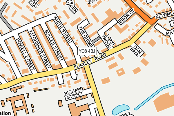 YO8 4BJ map - OS OpenMap – Local (Ordnance Survey)