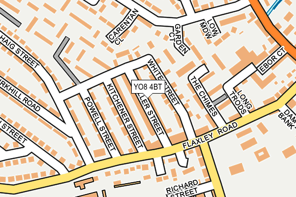 YO8 4BT map - OS OpenMap – Local (Ordnance Survey)