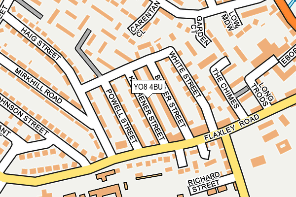 YO8 4BU map - OS OpenMap – Local (Ordnance Survey)