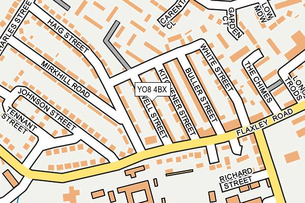 YO8 4BX map - OS OpenMap – Local (Ordnance Survey)